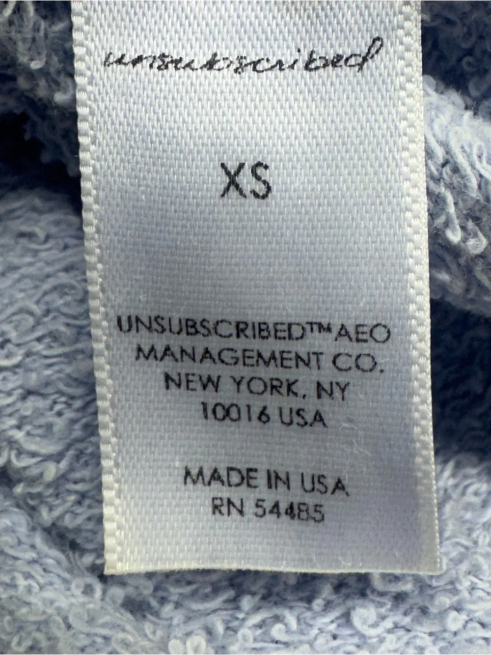 Unsubscribed Women's French Terry Blue Crewneck Puffed Sleeve Sweatshirt XS